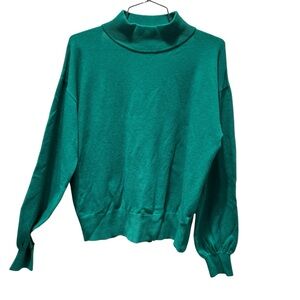 NWOT SEXY Green Turtleneck Peekaboo Back Sweater Sz L